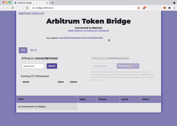 ARBITRUM Token桥使用教程